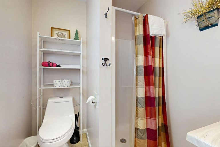 Bathroom, Studio with shared dock & amazing view of Moosehead Lake & Mt Kineo, Somerset
