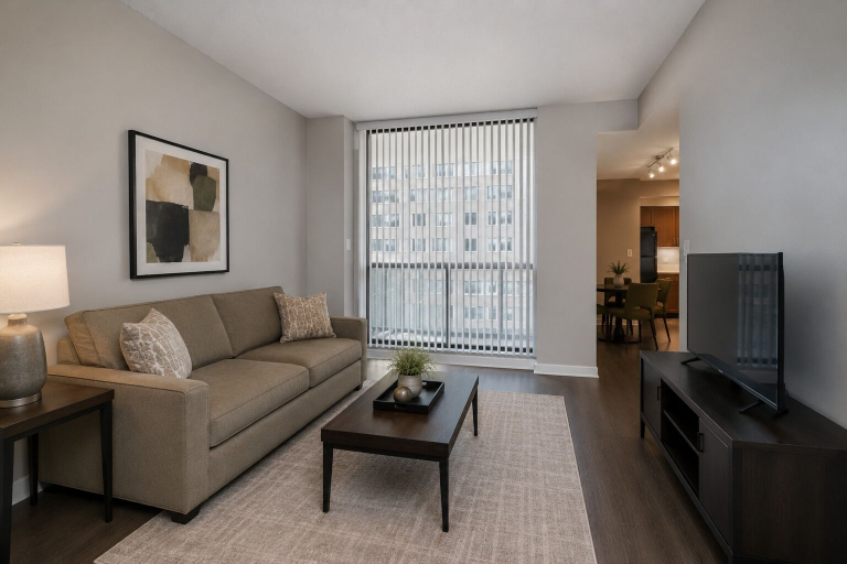 Living area, Slatepoint Hotel, Toronto