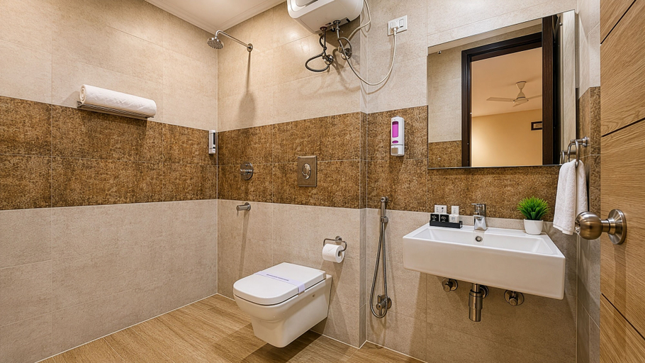 Bathroom 4, Hotel Good Luck by JMD Group, Delhi