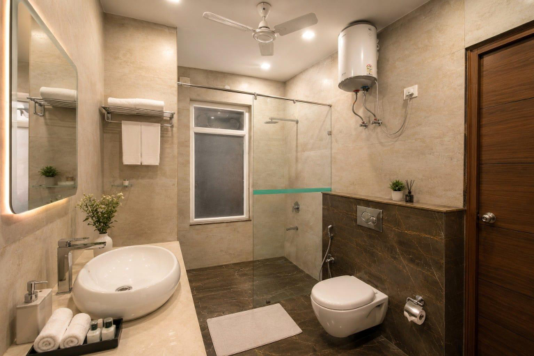 Bathroom 5, Lime Tree 3BHK Serviced Apartments DLF 5, Gurgaon