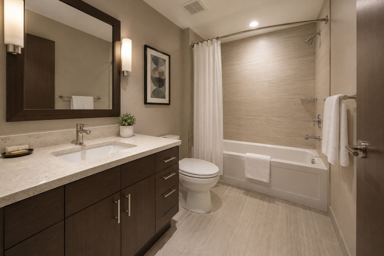 Bathroom, Silvercourt Suites, Toronto