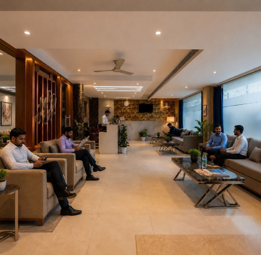 Reception, Hotel Airport Hilton Sky IGI Airport T-3, Delhi