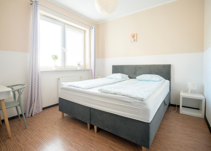 Bedroom, Fresh Green Kabaty apartment 4, Warsaw