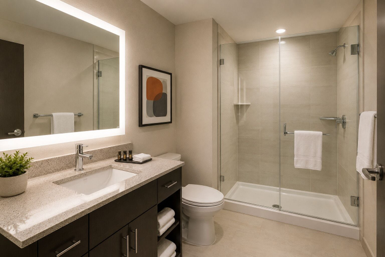 Bathroom, Mercer Bay Suites, Toronto