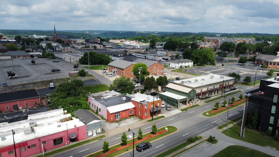 Aerial view 3, Studio-above Craft Coffee Shop, Downtown, By Apsu, Montgomery
