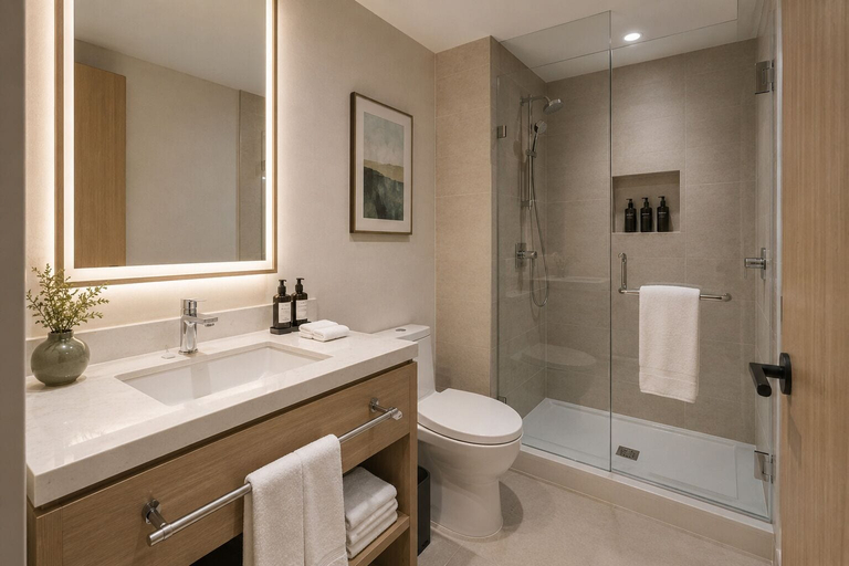 Bathroom, Solara Lane Suites, Toronto