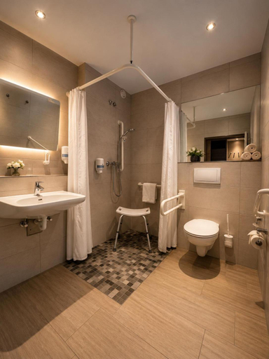 Bathroom 5, Kurhotel Gruttner mit eigenem Sole Thermal Schwimmbad 32 Grad und Saunalandschaft, Soest