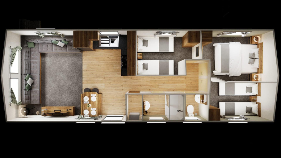 Floor plan, Static Caravan 3 Bed, Sleeps 6, Waterside, No Pets, Northamptonshire