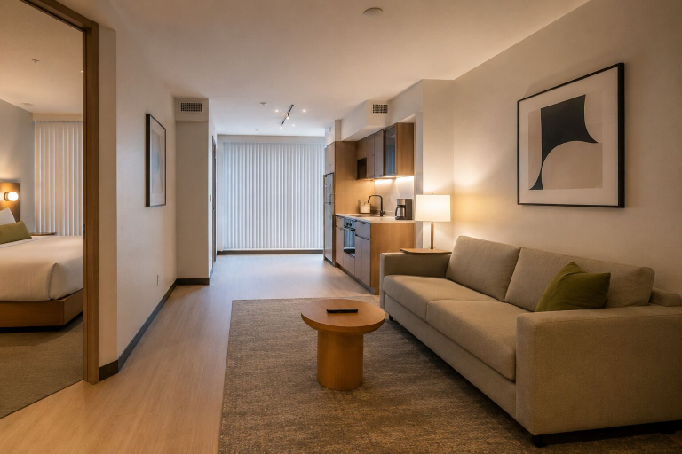 Living area, Unionmark Suites, Toronto