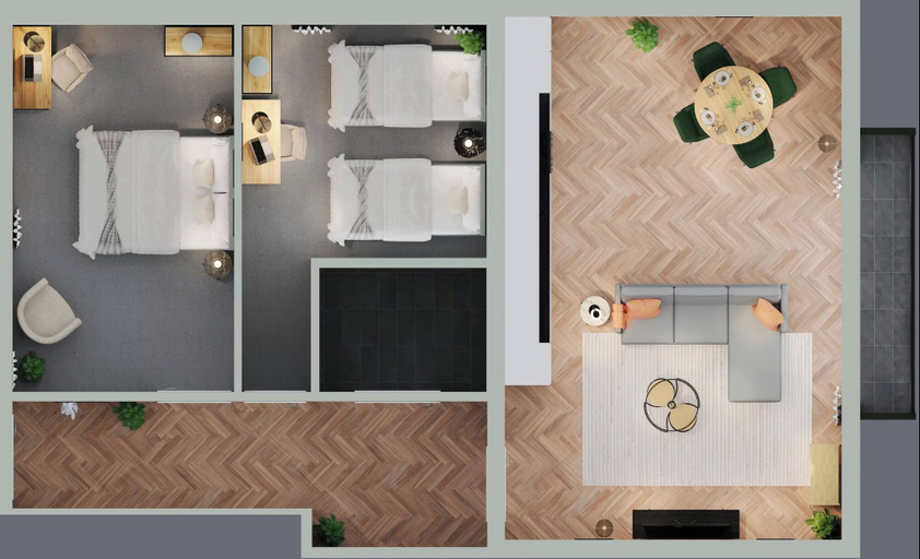 Floor plan, 2 Bed Apartment Sleeps 4 - Pets Welcome, Cornwall