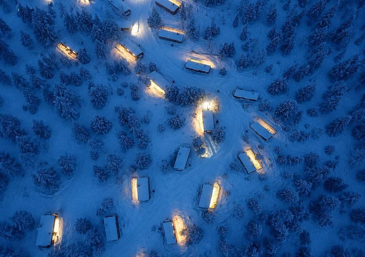 Aerial view, Gold Village, Lapland