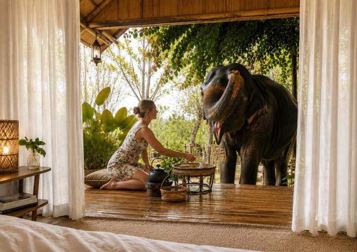Others 2, 3Pok wake with elephants , Mae Wang