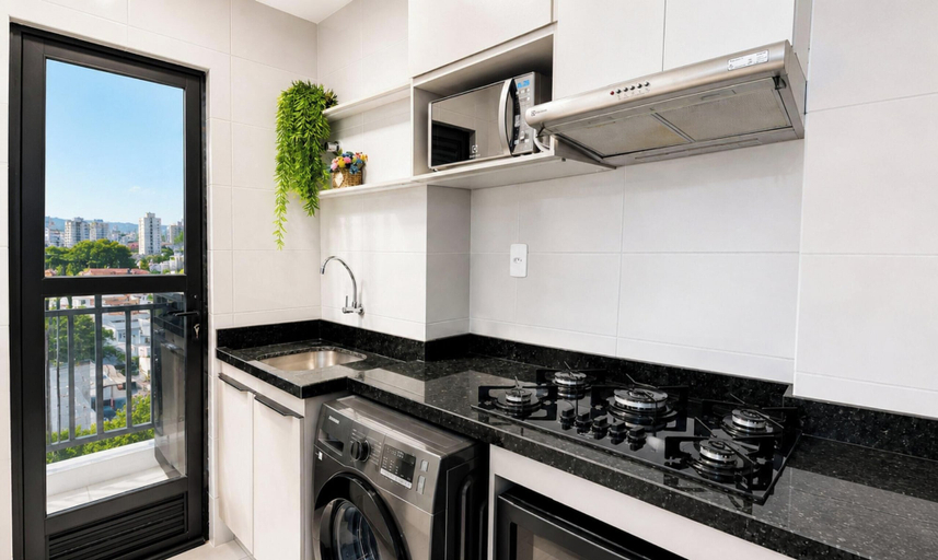 Private kitchen 3, Skyline Confort Club - Ocean View - SC, Penha