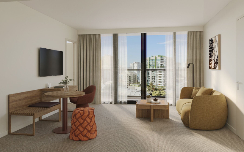 Living area, Quest on Wickham Terrace, Spring Hill