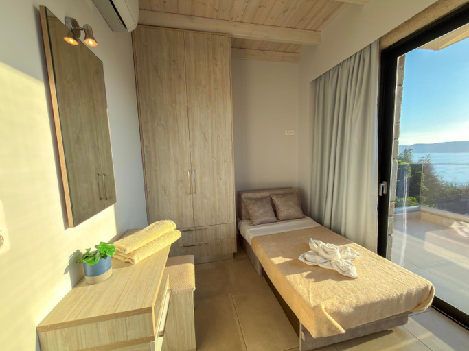 Bedroom 3, Paleokastro Villas with Private Heated Pool, Top Views - Next To Center - Top WiFi, Crete