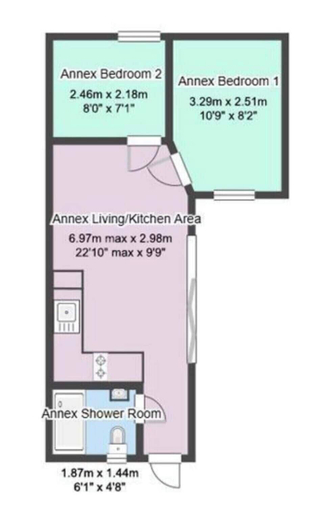 Floor plan, Nottingham Cabin Sleeps 4 - Free Parking & WiFi, Nottinghamshire