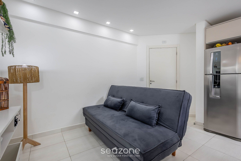 Living area, Apt w/ Barbecue Grill 750m From the Beach Evp0504, Itapema