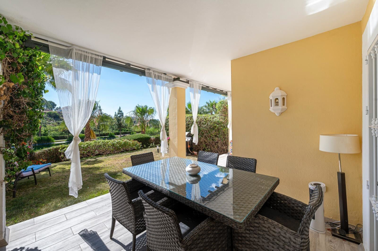 Terrace/patio, Lalq13 Stunning Frontline Golf 3 Bed Apt, Málaga