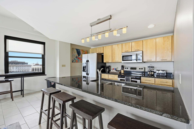 Private kitchen 5, 2 BR Iconic Detroit High-Rise Loft, Wayne