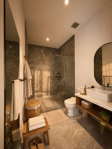 Bathroom 3, Private Pool & Paddy Sunsets - Canggu, Badung
