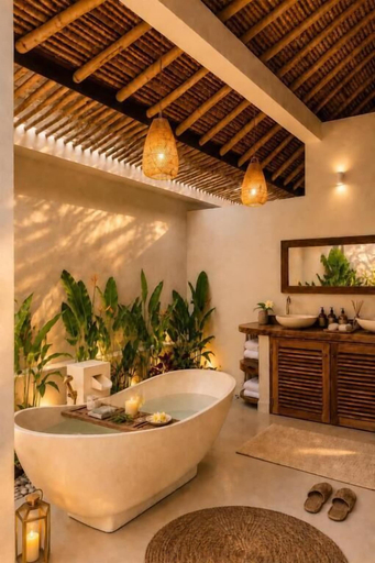 Bathroom 4, 2BR Thatched Pool Villa - Canggu, Badung