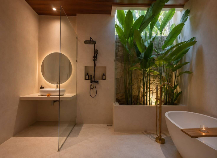 Bathroom 5, Dangin Tukad Villa, Badung