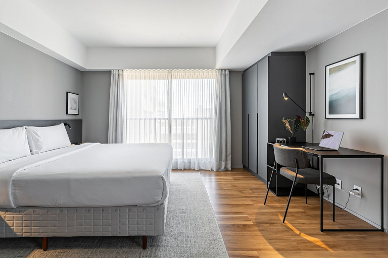 Bedroom 3, Studios Rio Branco by Viva - Prédio moderno, aptos com cama king-size no centro de Floripa, Florianopolis