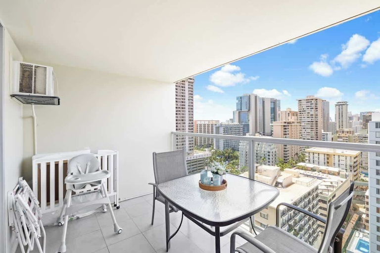 Balcony view, @ ML - Bright Waikiki Canal View + Relaxing Breeze, Honolulu