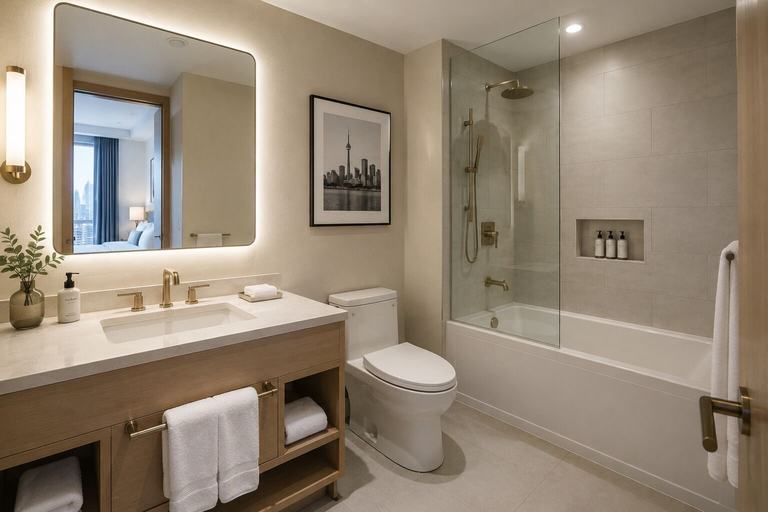Bathroom, Harbour Square House, Toronto