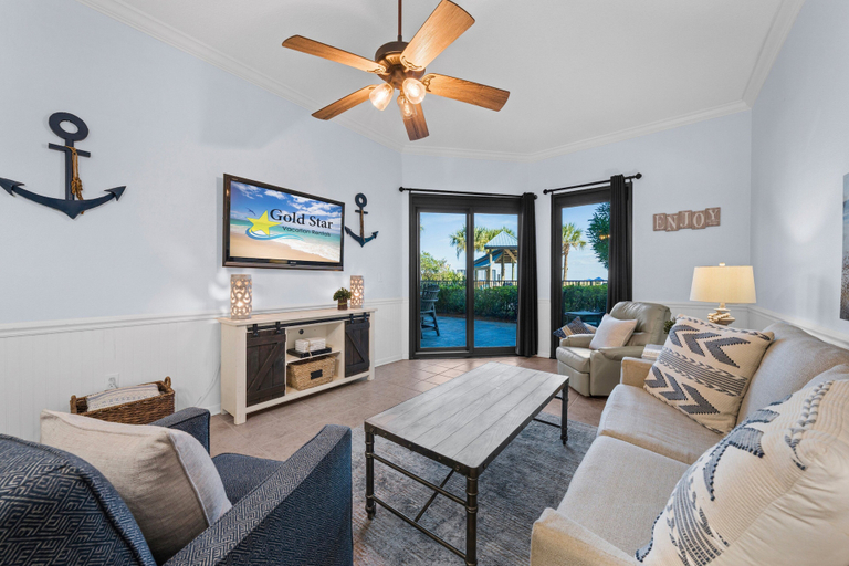 Living area 4, Phoenix East 009 - Ground-floor Gulf-front Condo - Sleeps 8 - Orange Beach, AL, Baldwin