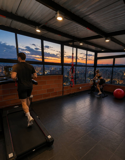 Fitness facility 2, Luxury Loft Jacuzzi, Gym and Steam Bath Laureles, Medellín