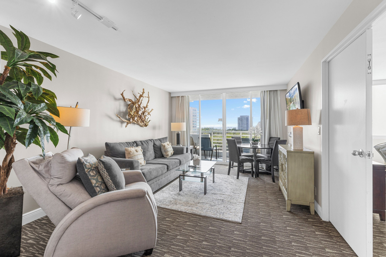 Living area 5, 1BR - Intracoastal Views- Steps to Beach, Broward