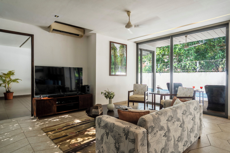 Living area 2, Staymaster Belamia•3BR•Private Pool, North Goa