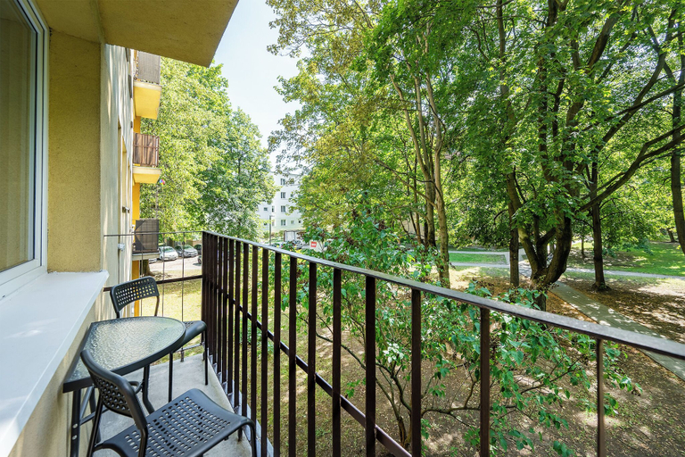 Balcony, RentPlanet - Apartament Joliot-Curie, Warsaw