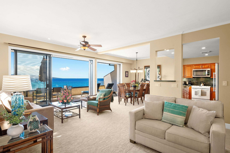 Living area 2, Makena Surf G-201 - Corner Unit With Amazing Views, Pools, Pickleball & Peloton, Maui
