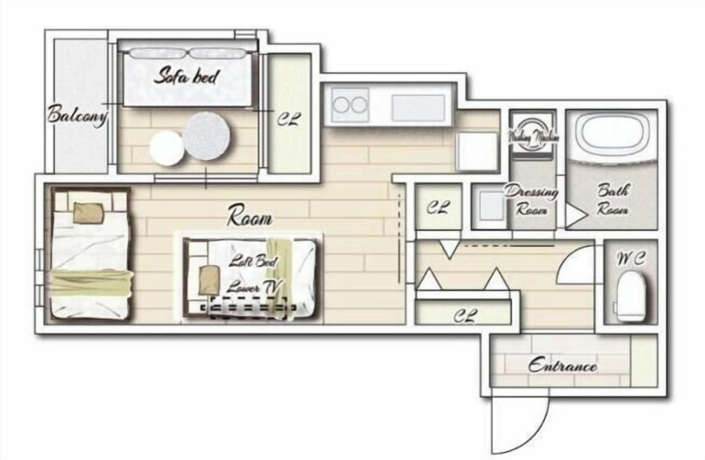 Floor plan 4, Reinasu Hakata, Fukuoka