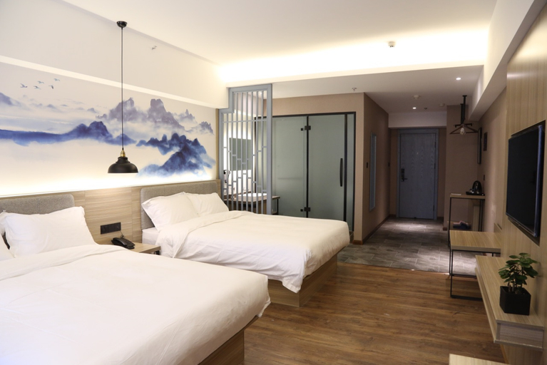 Bedroom 2, Yuntu Qingju Hotel (Harbin West Railway Station Hasi Wanda Plaza), Harbin
