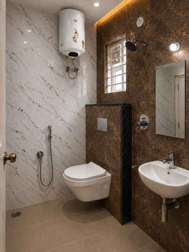 Bathroom 5, Global Stay Mantralayam, Kurnool