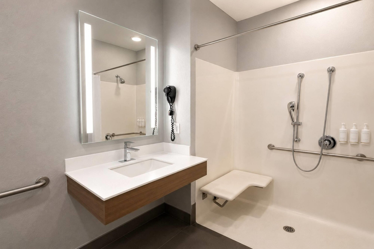 Bathroom 5, Microtel Inn & Suites by Wyndham Macon, Bibb