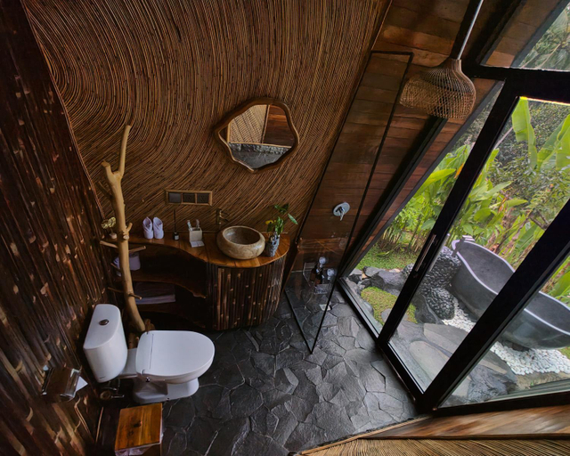 Bathroom 5, Delta Casa Ubud - A-Frame Jungle Retreat with Volcano View and Hot-Tubs, Gianyar