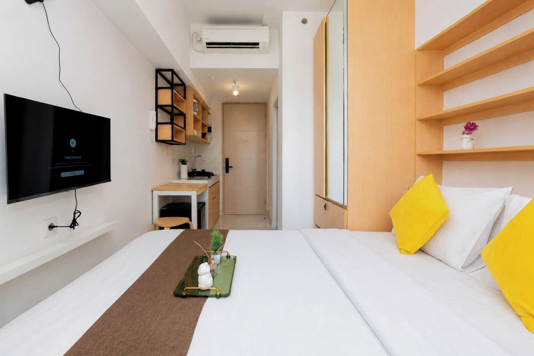 Room 3, Minimalist Studio Apartment For 2 Pax At Tokyo Riverside Pik 2, Tangerang