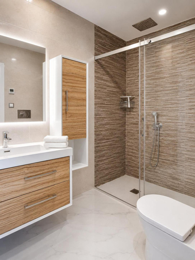 Bathroom, Infinity View Apartments by NRAS, Alicante