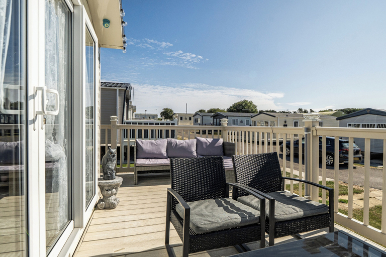 Terrace/patio 3, Cayton Bay Holiday Park Private Caravan Kestrel40, North Yorkshire