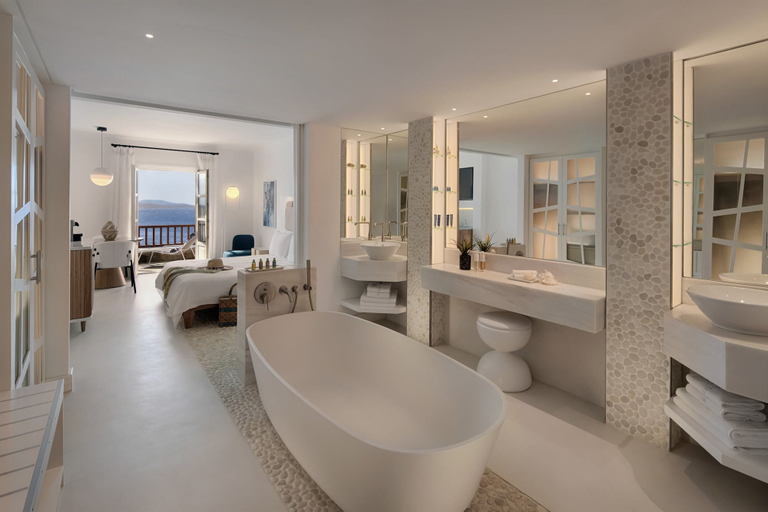 Bathroom 5, Mykonos Grand Hotel & Resort, South Aegean