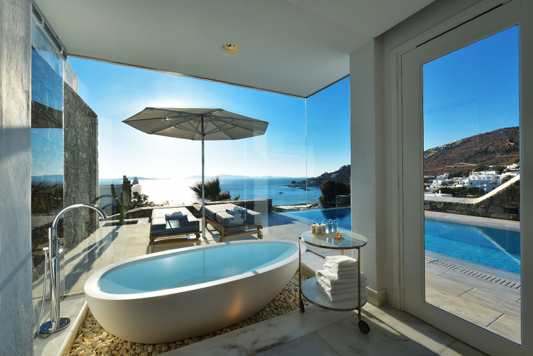 Bathroom 5, Mykonos Grand Hotel & Resort, South Aegean