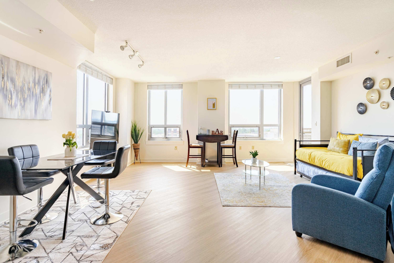 Primary image, Downtown Silver Spring 2BR Skyline Balcony Suite Walkable to DC Metro Luxepad, Montgomery