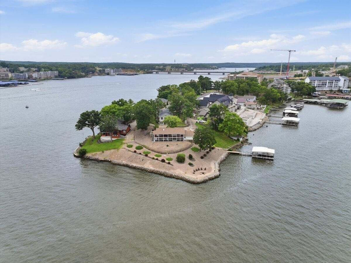 Aerial view 3, Lakehouse 19 w/ Dock, Boat & PWC Slips, Views, Game Room, Fire Pit & 2-story Deck, Camden