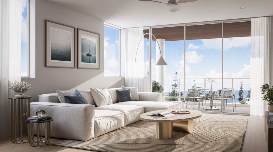 Living area, Soleil Moreton Bay Apartments, Margate-Woody Point