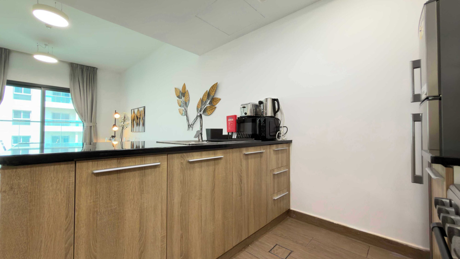 Private kitchen, Stylish 1BR Apartment at AKA Residence, Dubai