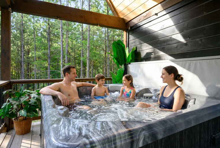 Room 4, Hoch-a-frame Sauna Hot Tub Broken Bow Pines, McCurtain